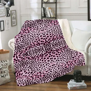 

Leopard 3D Printed Sherpa Blanket Couch Quilt Cover Travel Bedding Outlet Plush Throw Fleece Blanket Bedspread LD9