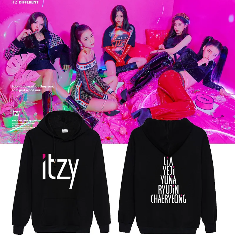 Новая мода Kpop MIXNINE ITZY YUNA RYUJIN CHAERYEONG LIA YEJI толстовка с капюшоном длинным рукавом топы