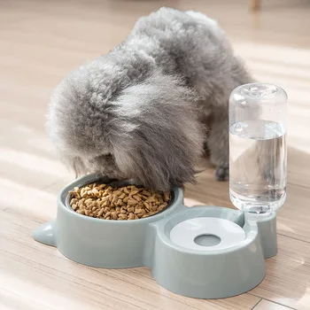 

1pcs Dual Port Dog Cat Pets Automatic Water Dispenser Feeder Bowl Utensils Pet Drinking Water Feeder Bowl DropShipping