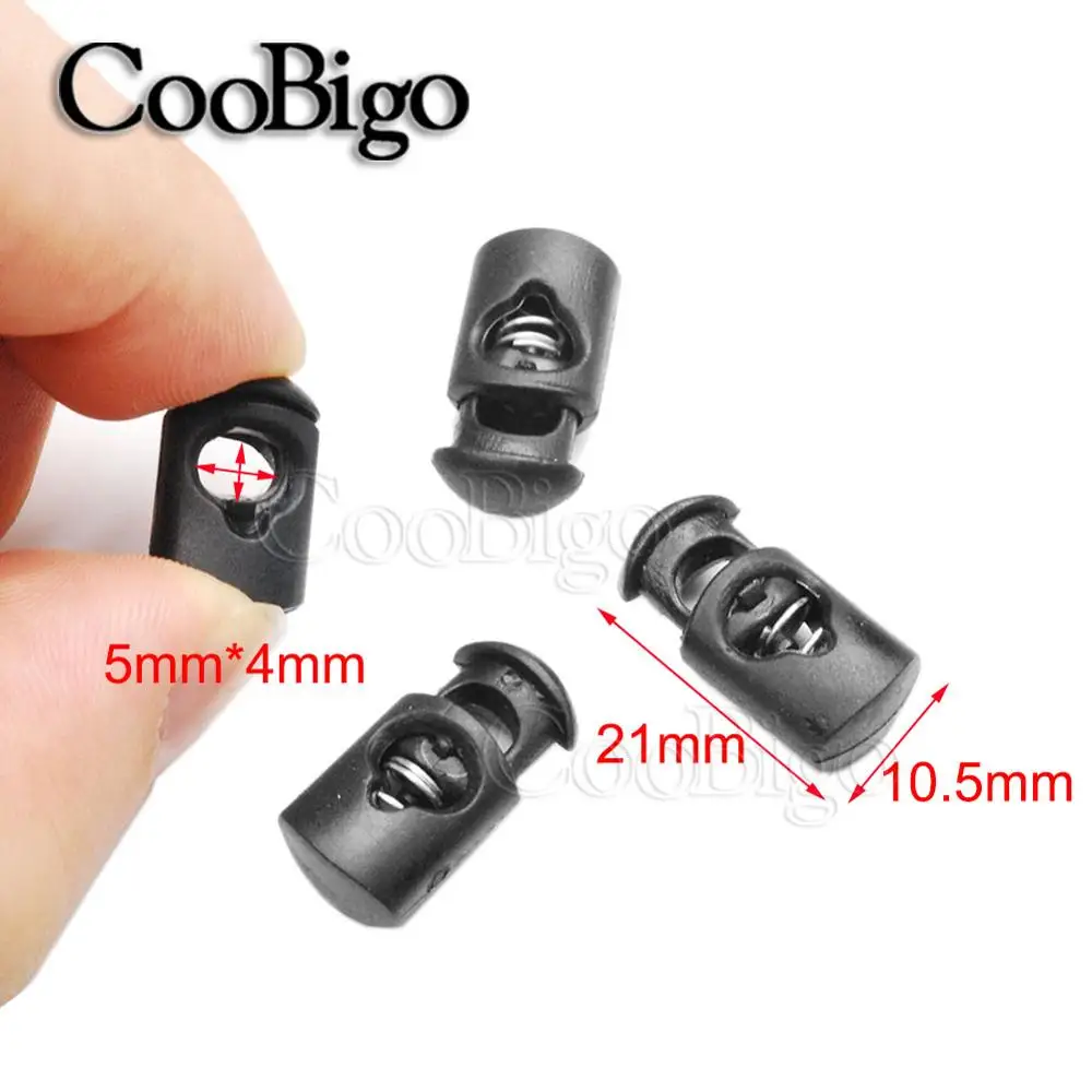 Cord Lock and Stopper 25pcs Plastic Toggle Spring Clasp for Paracord Garment etc.