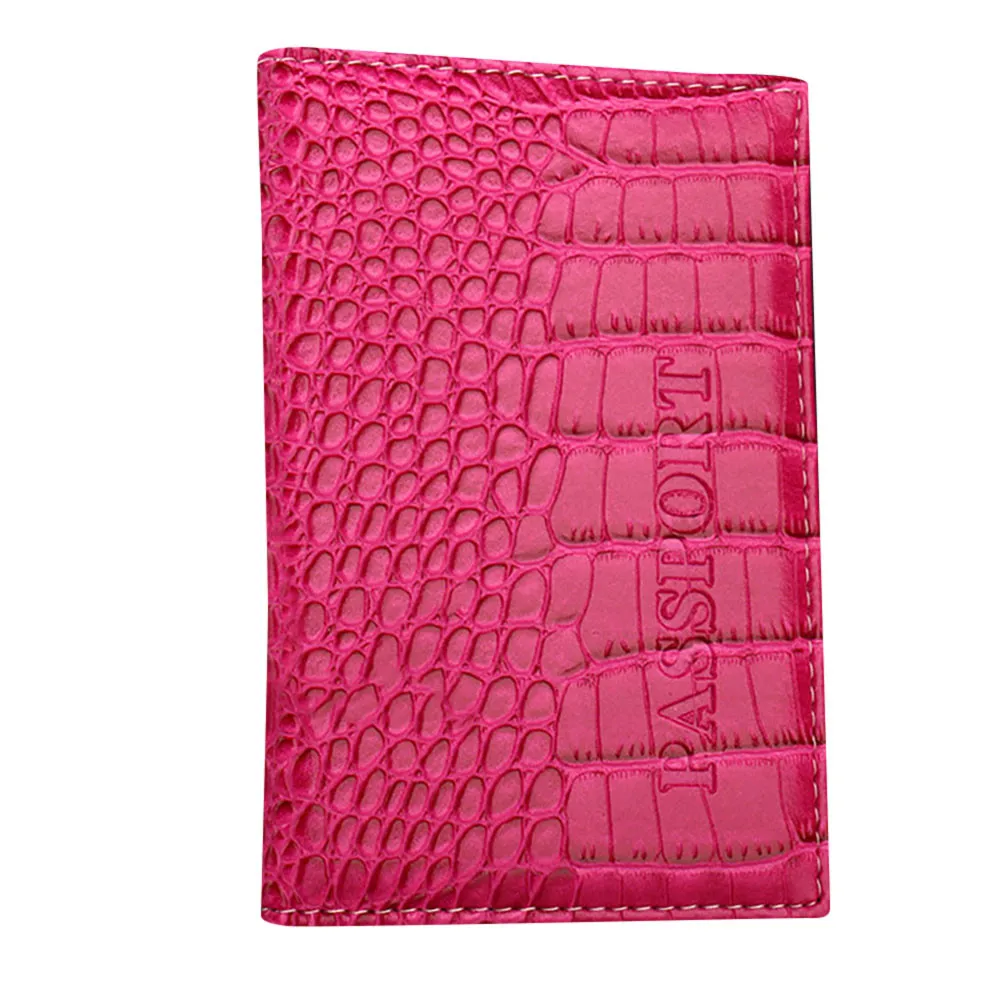 Hot Pink Обложка для паспорта протектор бумажник для визиток Мягкая обложка для паспорта кожаная Кредитная карта для мужчин и женщин - Цвет: Hot Pink