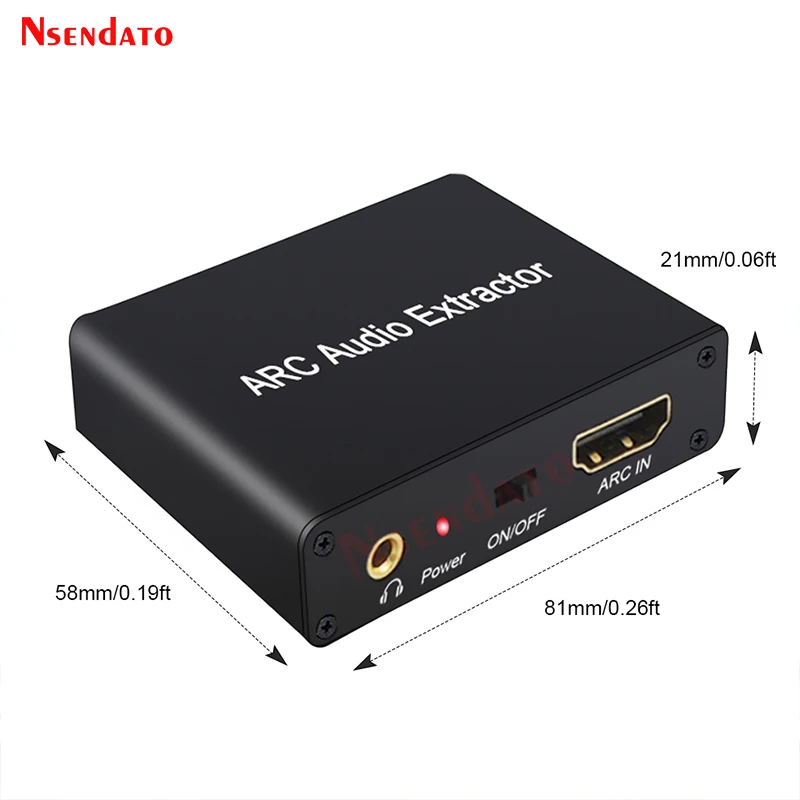 Фото HDMI ARC аудио экстрактор DAC ARC L/R коаксиальный SPDIF-разъем, возвратный канал, преобразователь для волокна RCA 3,5 мм, наушники для ТВ №5