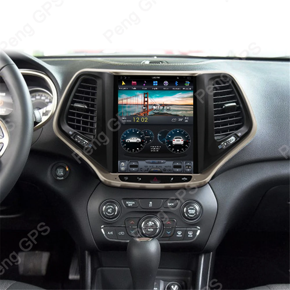 Sale 4G+64G Android 8.1 Tesla Vertical Screen GPS Navigation for Jeep Cherokee 2014-2019 Audio Player In-dash Carplay 1920*1080 Unit 1