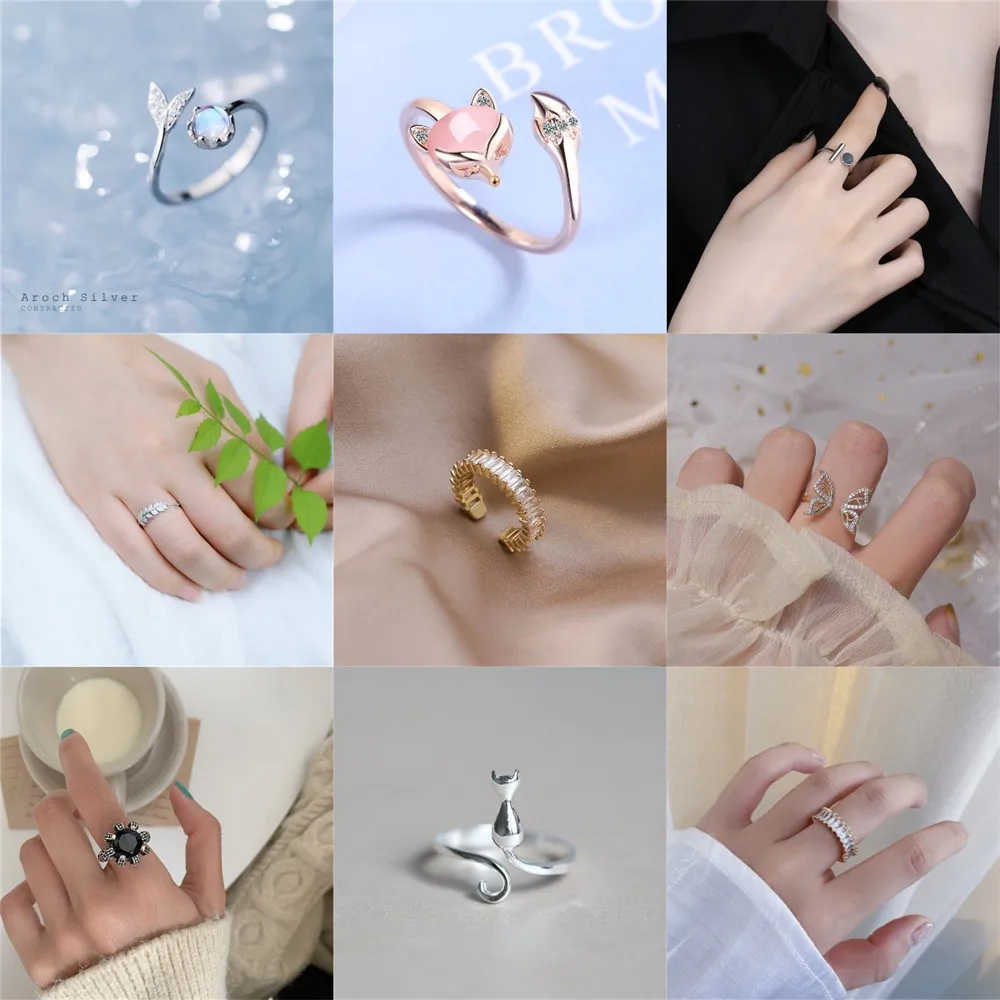 Girl Jewelry Gift Index Finger Rings Heart Ring Opening Design Ring Love  Ring | eBay