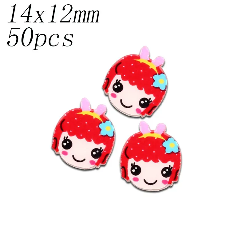 50 шт. Смешанные акриловые значки с героями мультфильмов Kawaii Flatback украшения животных ремесла значок украшения для скрапбукинга Diy аксессуары