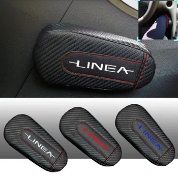 

Car Styling for Fiat Linea 1pc Carbon Fiber Leather Leg Cushion Knee Pad Armrest Pad Interior Car Accessories
