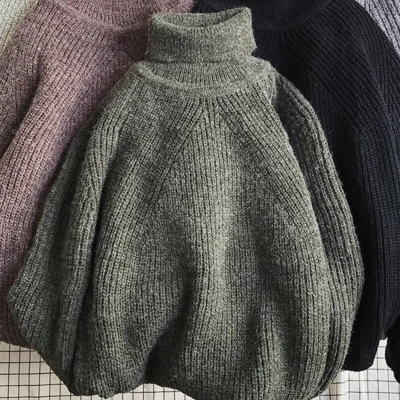 Winter Thicken Turtleneck Sweater Men Warm Fashion Solid Color Casual Knit Sweaters Man Loose Long Sleeve Sweater Men Clothes Winter Thicken Turtleneck Sweater Men Warm Fashion Solid Color Casual Knit Sweaters Man Loose Long Sleeve Sweater Men Clothes