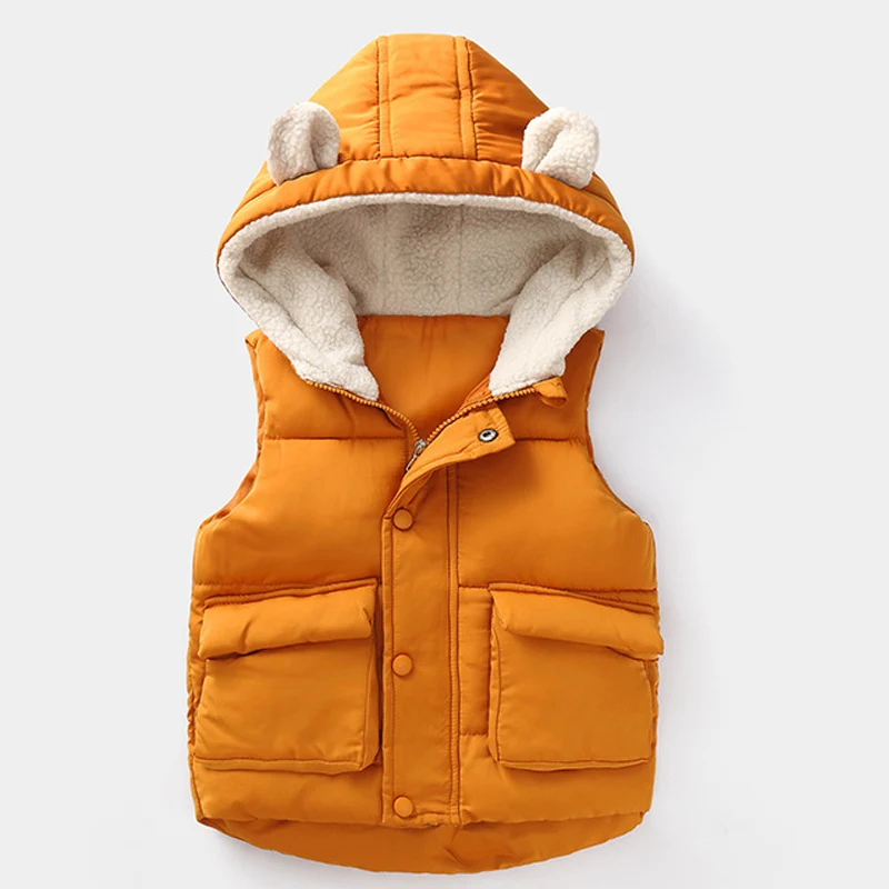 

2019 Winter Autumn Girls Vest Children Sleeveless Hooded Warm Outerwear Coats For Baby Boy Vests Kids Jackets Baby Girl Clothes