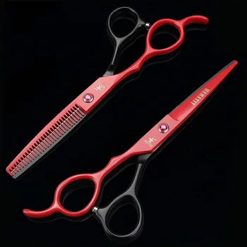 

6 inch left hand professional hairdressing scissors Japan 440C cutting scissors and thinning scissors barber Styling tools