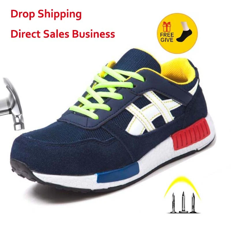 Los hombres zapatos de seguridad de mujer de punta de acero de zapatos de trabajo zapatos casuales calzado zapatillas proteger de seguridad de construcción para hombre botas de trabajo