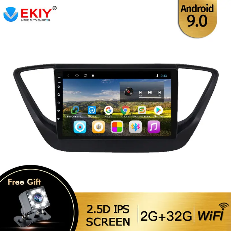 US $115.21 EKIY For Hyundai Solaris 2020 2019 Accent Autoradio 2din Android 90 DVD Car Radio Multimedia Video Player Stereo Navigation GPS