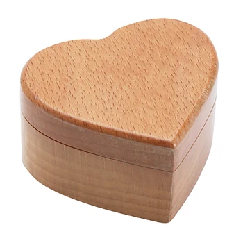 

Love Heart Shape Walnut Wooden Ring Box Solid Wood Decorative Jewellery Storage Box Engagement Box Proposal Anniversary Gift Box