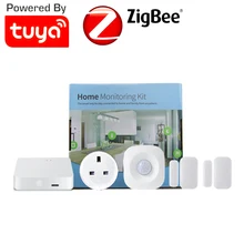 Умный домашний комплект для мониторинга Tuya, умный шлюз, дверной, оконный датчик, PIR датчик движения, мониторинг мощности, UK 10A, умная розетка