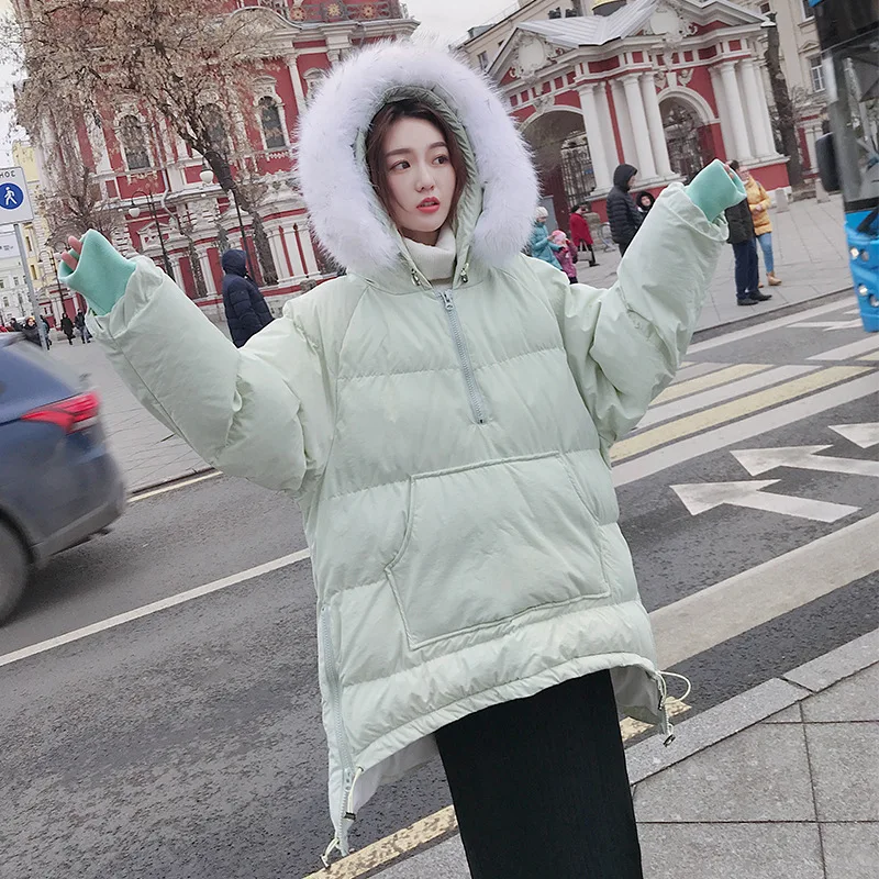 

Cotton-padded Clothes Women's Front Short Long Back Winter Korean-style Loose-Fit Dongdaemun INS Puffy down Coat Sweet Students