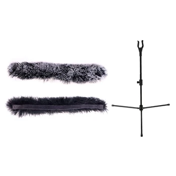 

1 Set Archery Bow Stands Recurve Bows Holder Bow Stand & 1 Pair Otter Bow String Silencer