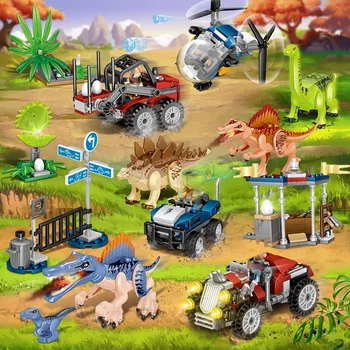 

485PCS New Sale Cartoon Fight for Dinosaur Eggs Dinosaur World Series Learning Building Blocks Bricks Best Gifts for Baby