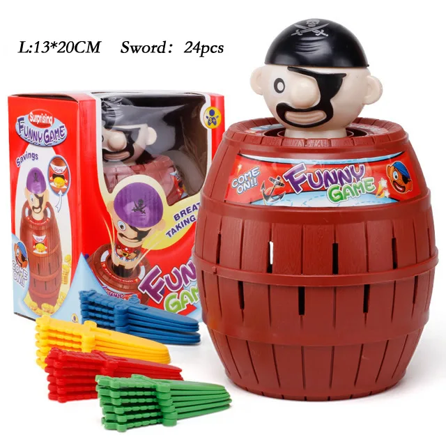 Пиратская бочка, новинка, игровая игрушка, Детская забавная игрушка, счастливый удар, всплывающая игрушка, вечерние игрушки, пиратское ведро, пластиковые игрушки для Ki - Цвет: L
