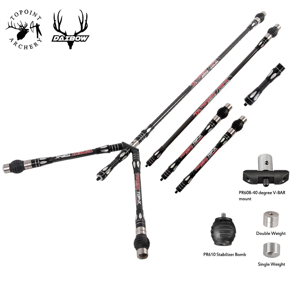 Topoint Archery Bow Stabilizer Combo Main Bar+Side Bar+Extend Bar+V Bar