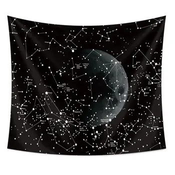 

Jayi Space Galaxy Planet Moon Towel Wall Tapestry Wall Hanging Decoration Polyester Bohemian Blanket 22GT