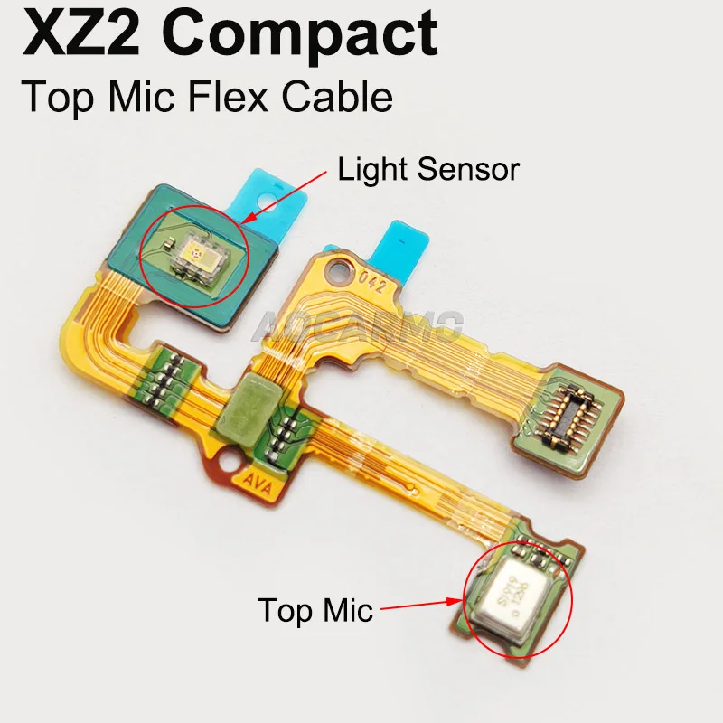 Фото Aocarmo для SONY Xperia XZ2 Compact H8314 H8324 SO-05 световой датчик приближения XZ2C Mini верхний нижний микрофон гибкий кабель №3