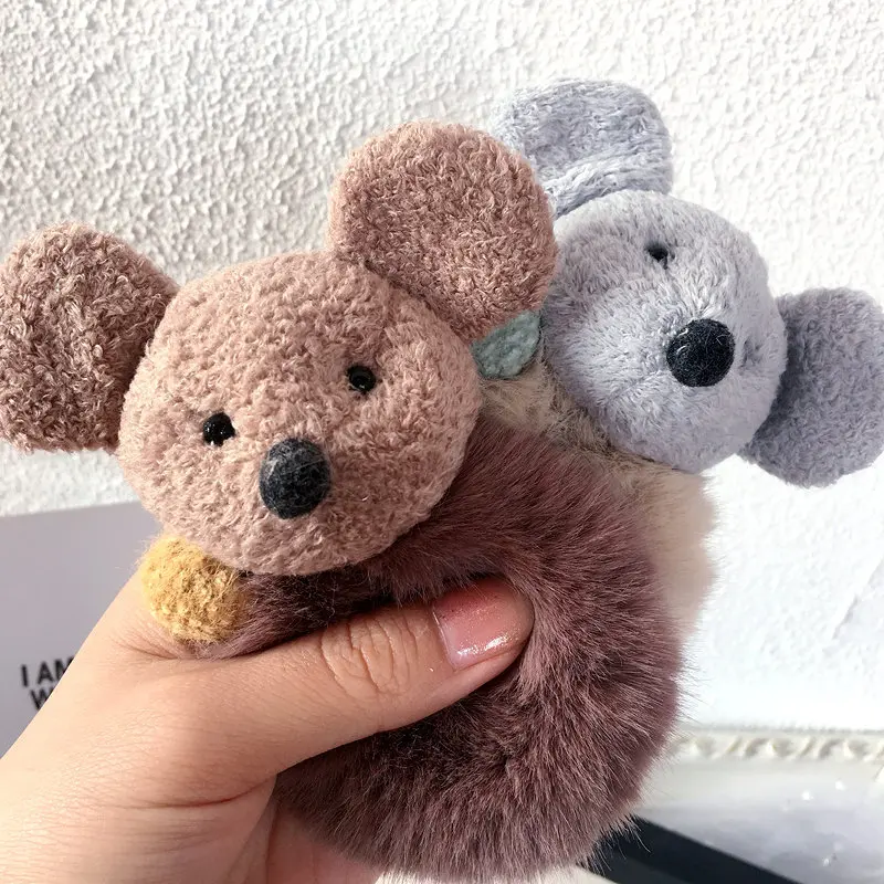 Большой коала Кролик Шерсть эластичные резинки для волос аксессуары для волос, Корея резинки для волос