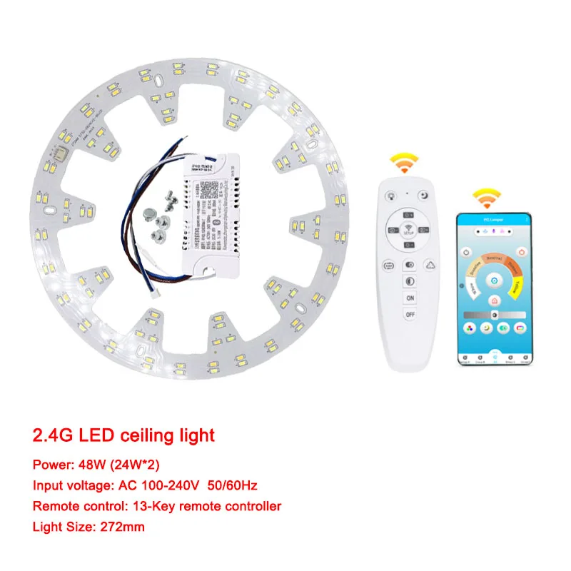 Smart 2.4G led isolation Ceiling chandelier 5730 SMD chip with ceiling Remote Controll led lamp for Dry LED Replacement
