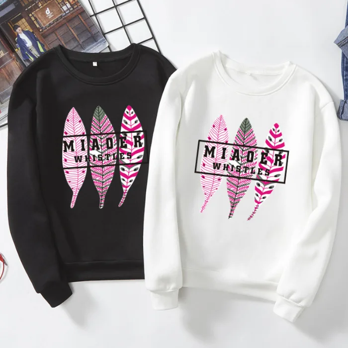 Women's Sweatshirt and Hoody Ladies Oversize Yellow Pink Kawaii Feather Hoody Casual Autumn Women Hoodies Harajuku