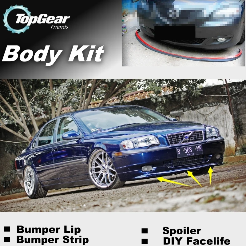 Дефлектор для губ Volvo S80 S80L передний спойлер юбка фанатов TopGear тюнинга автомобиля |