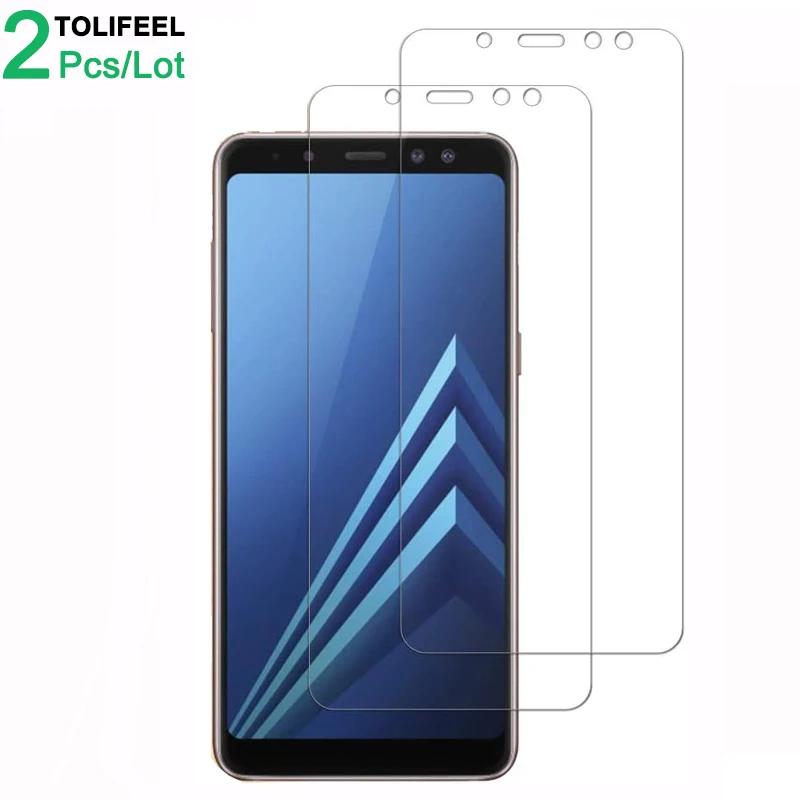 Закаленное стекло 2 шт. для Samsung Galaxy A7 A9 2018 A6 A8 Plus защитная пленка экрана S6 S7 J4 J6 |