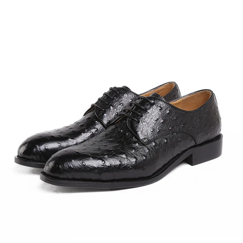 

Leather Shoes Men's Genuine Leather Business Lace-up Cowhide Oxfords Round Toe Formal Wear Work Shoes Oxfords Chaussure Homme