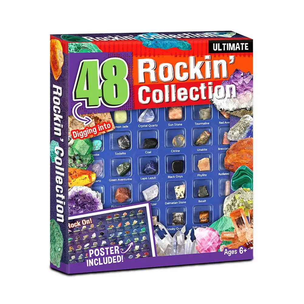 Gemstones And Crystals Geographic Kids Science Kit 36/48pcs Christmas Advent Calendar Gift Box Rock Collection With Rocks Mi | Игрушки и
