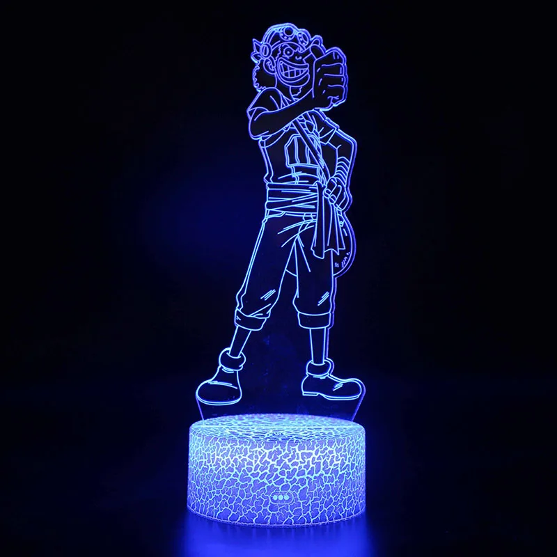 MY-893 Novelty Lighting One Piece Anime 3D illusion LED Lamp Luffy Zoro Model Night LightsKids Room Decoration Creative Christmas Gifts - Color: MY-893