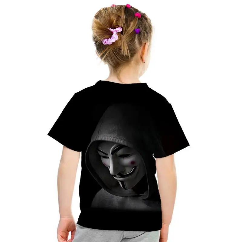 Г. Футболка с 3d принтом фильма V for Vendetta летние модные топы для мальчиков и девочек, рубашка детская одежда с принтом детская футболка