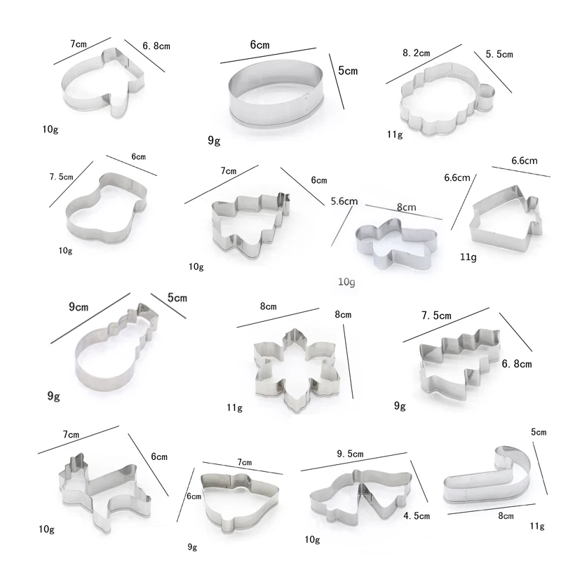 14 шт рождественские формочки для печенья металлические формы для печенья Кондитерские инструменты для выпечки украшения торта Рождественская елка Санта Клаус Снежинка - Цвет: 14PCS