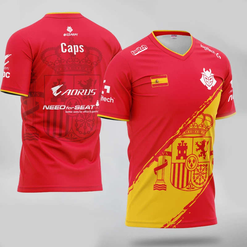  CSGO Dota LoL Esports Player Jersey Uniform G2 Spain Jersey Customized name Fans Tshirt Men Women C