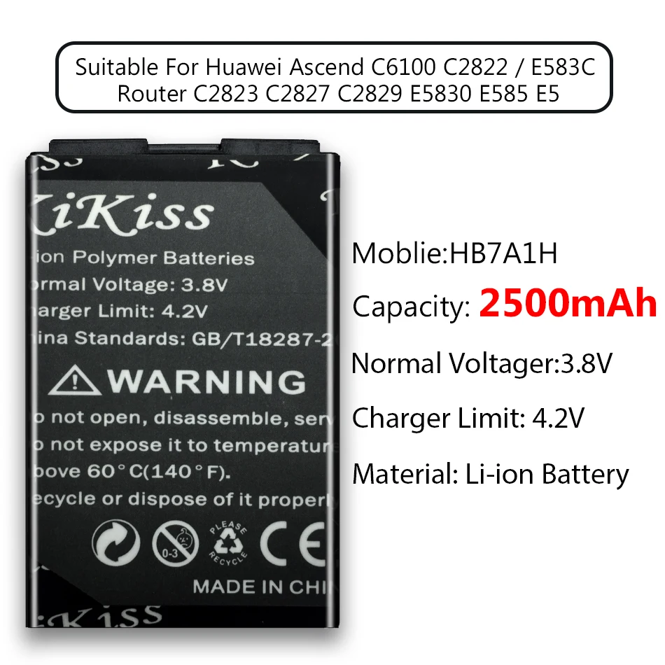 2500 мАч высокой Ёмкость Батарея HB7A1H для huawei C6100 C2822 E583C маршрутизатор C2823 C2827 C2829 E5830 E585 E5 телефон Батарея большой Мощность