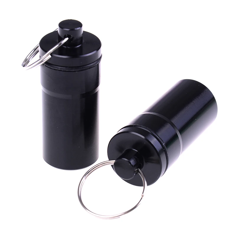 2pcs as shown 2 шт алюминиевая коробка для таблеток портативный мини контейнер для таблеток Чехол для хранения бутылок брелок бутылка для лекарств - Цвет: 2pcs as shown