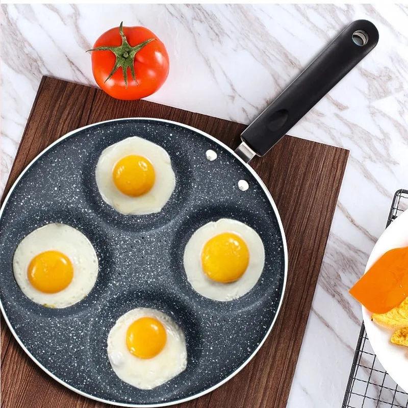 

Four-hole Frying Pans Pots And Pans Thickened Omelet Pan For Eggs Ham PanCake Maker Non-stick No Oil-smoke Breakfast Grill Pan