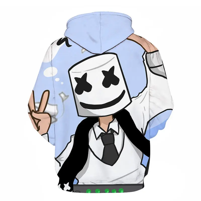 3D печать Новые мужские и женские модные толстовки marshmello электрическая толстовка с капюшоном для ди-Джея Мужская Повседневная Толстовка
