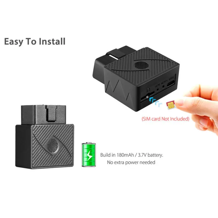 Автомобиль OBD 2 gps устройство слежения GSM SIM в реальном времени GPRS слежения за транспортным средством безопасности PUO88