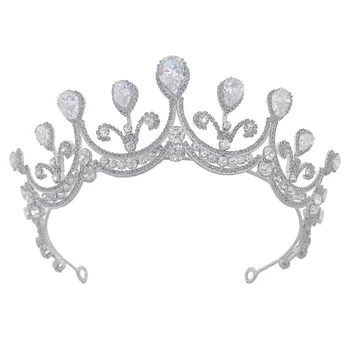 

Handmade Vintage Women Crown Sparkling Rhinestone Zircon Tiaras Girl Birthday Party Headband Headdress Hair Jewelry Headpeice JL