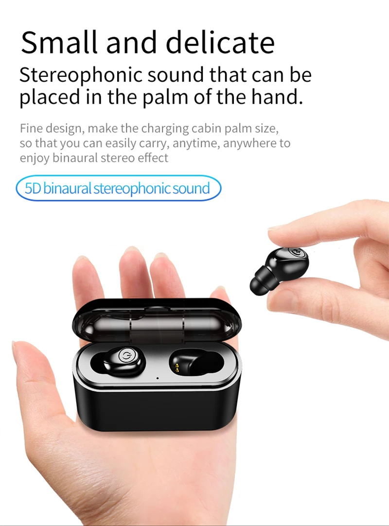 TWS X8 True Wireless Earbuds 5D Stereo 5 0 Bluetooth Earphones Mini IPX5 Waterproof Headfrees with 2200mAh Power Bank