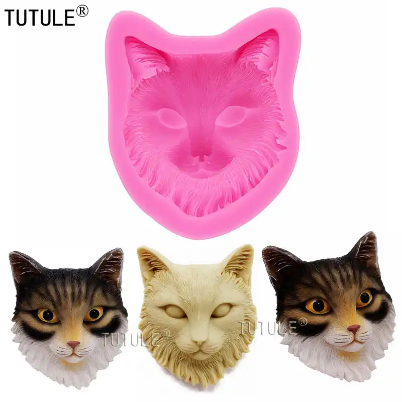Moule En Silicone Avec Tete De Chat Fondant Chocolat Bonbons Polymere Argile Outil De Gateau Artisanal Decoration De Gateaux De Decorations A Sucre Moule Flexible Aliexpress