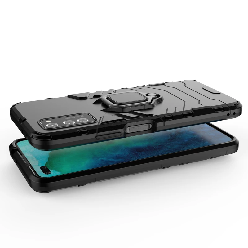 Гибридный прочный армированный чехол для huawei Honor V30, подставка с металлическим кольцом на палец, ударопрочный чехол для Honor V30 Pro 5G, чехол для телефона