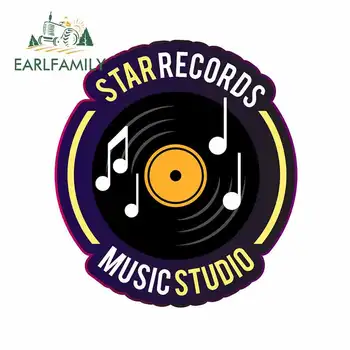 

EARLFAMILY 13cm x 11.9cm For Star Records Music Studio Fine Decal Sunscreen Car Sticker Vinyl Car Wrap Scratch-Proof Trunk Decor