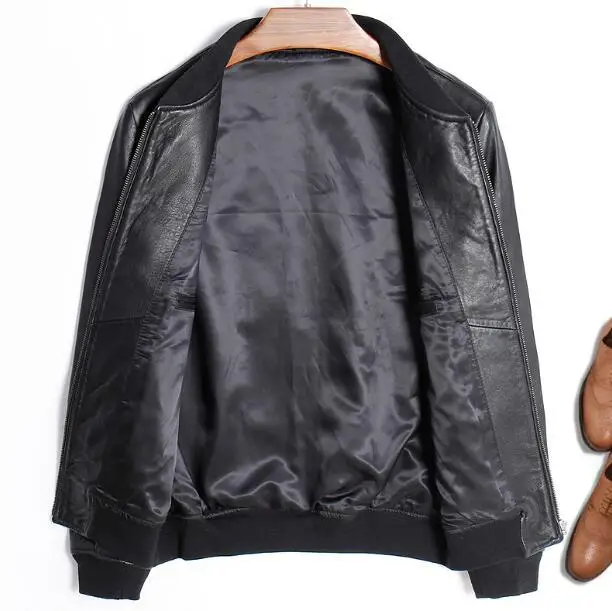 Брендовая Мужская винтажная мотоциклетная кожаная куртка Slim Fit Лоскутная Повседневная Овчина из натуральной кожи мужской кожаный плащ Байкер chaqueta cuero
