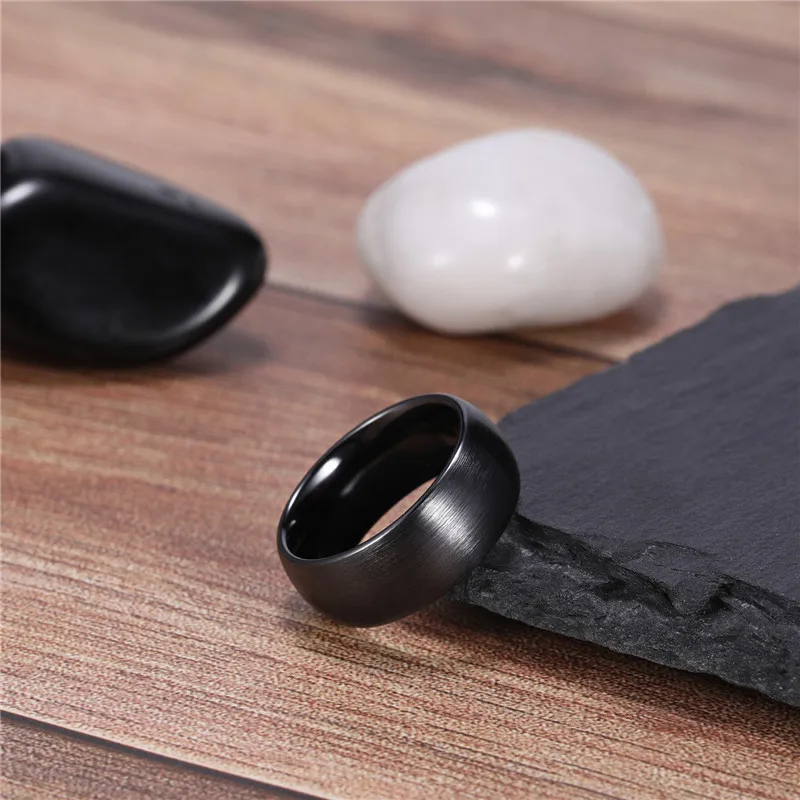 Ceramic Ring For Men And Women, Matte Black Engagement Ring_voghion.com