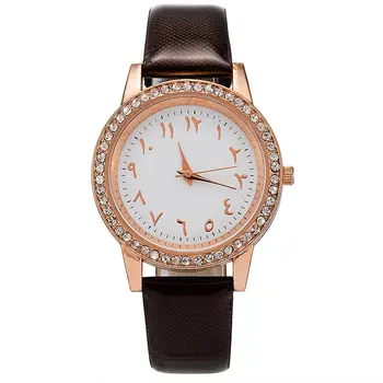 

Rhinstone Fashion Ladies Dress Watch Leather Strap Alloy Case Casual Wristwatch for Dropshipping