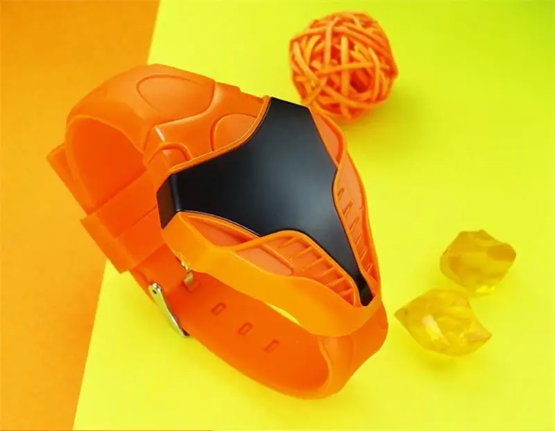 orange Светодиодный часы Уникальная дизайн, из силикона кольцо на руку наручные часы Мужские часы модные электронные часы, мужские часы, наручные часы с механизмом, мужские часы - Цвет: orange