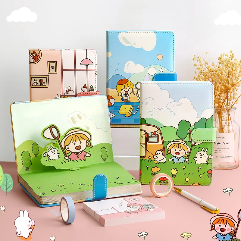 

Yisuremia Kawaii Life Planner Diary Thickened Notebook Journals Daliy Weekly Monthly Notepad School Office Stationery Cute